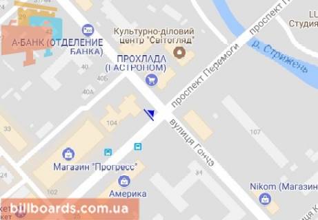 Скроллер  в Чернигове Победы пр., 104 - Гончая ул. - 163157 схема