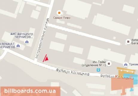 Призма A в Чернигове, 3x6  Козацька вул. - Інструментальна вул., 3 - 481748 схема