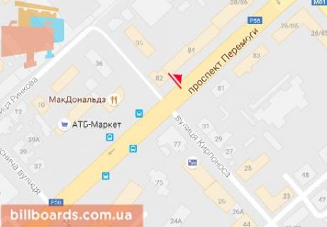 Скроллер  в Чернигове Победы пр., 82 - Кирпоноса ул. - 163132 схема