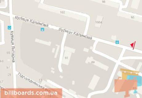 Билборд  в Днепр (Днепропетровск) Калиновая ул., 100А, перед остановкой схема