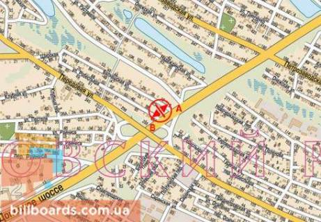Билборд  в Днепр (Днепропетровск) Донецкое шоссе / Передовая ул. схема