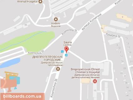 Билборд B в Днепр (Днепропетровск) Лесі Українки (Пушкіна) просп. - В’ячеслава Чорновола (Юрія Савченка) вул., на світлофорі схема