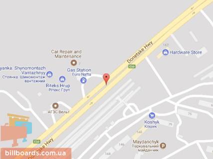 Билборд B в Днепр (Днепропетровск) Донецьке шосе, 7 схема