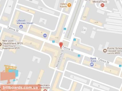 Скроллер A в Днепр (Днепропетровск), 3.14х2.32  просп. О. Поля (Кірова) - вул. Титова, 13, магазин ЄВА, біля світлофора - 169148 схема