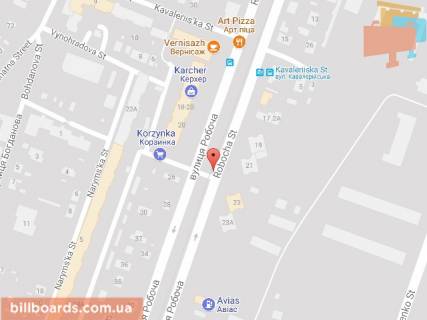 Билборд A в Днепр (Днепропетровск), 6х3  вул. Робоча, 23-А, рух до центру схема