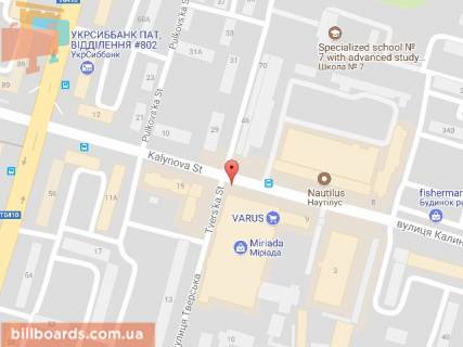 Билборд B в Днепр (Днепропетровск) Калинова вул., 9А схема