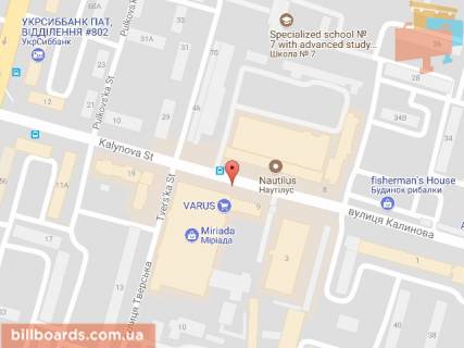 Билборд B в Днепр (Днепропетровск) Калинова вул., 9А схема
