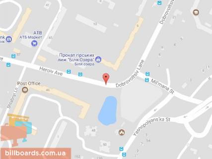 Билборд B в Днепр (Днепропетровск) Героїв пр., 46 - Добровольців пров. схема