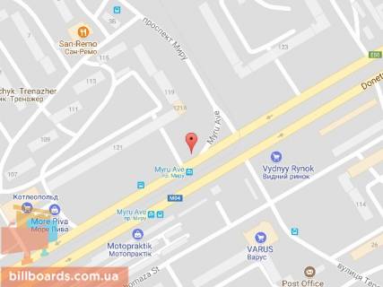 Билборд B в Днепр (Днепропетровск) Донецьке шосе, 121 схема