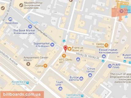 Ситилайт B в Днепр (Днепропетровск), 1.2х1.8  вул. Московська - вул. Глінки схема