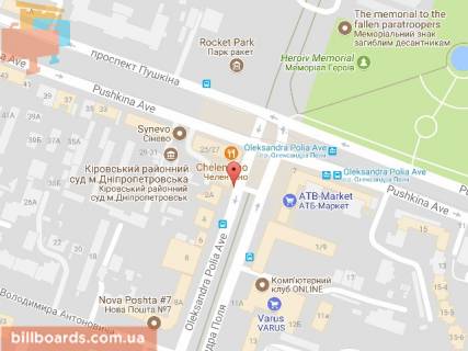 Сiтiлайт A у Дніпро (Дніпропетровськ) Поля ін. (Кол. Кірова пр.), 2А - Пушкіна пр., 25-27 схема