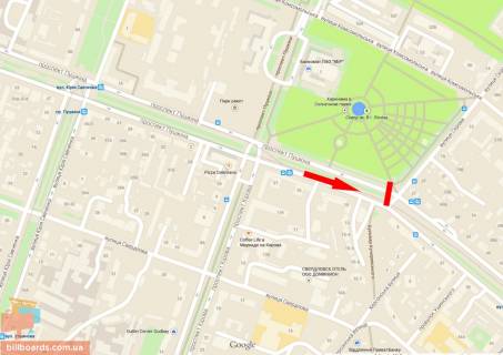 Скролер, Скрол A у Дніпро (Дніпропетровськ), 4х3  пр.Пушкина – вул.Андрія Фабра, сквер Героїв, роллер 4х3 - 174102 схема