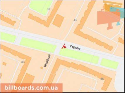 Билборд B в Днепр (Днепропетровск) Героїв пр., 46 - Штабний пров. схема