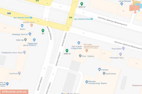 Скроллер A в Днепр (Днепропетровск), 3.14х2.32  просп. Дмитра Яворницького - вул. Шмідта, рух у бік набережної, біля світлофора - 169307 схема