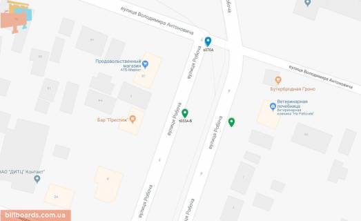 Билборд B в Днепр (Днепропетровск), 6х3  вул. Робоча, 8, до центру схема