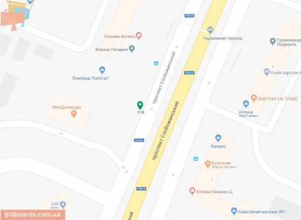 Скроллер A в Днепр (Днепропетровск), 3.14х2.32  просп. Слобожанський, 1/А, біля Макдональдз, на зупинці, на світлофорі - 181514 схема