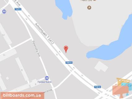 Билборд A в Каменское (Днепродзержинск), 6х3  просп. Перемоги (на узбіччі дороги), рух в напрямку кінотеатру Мир схема