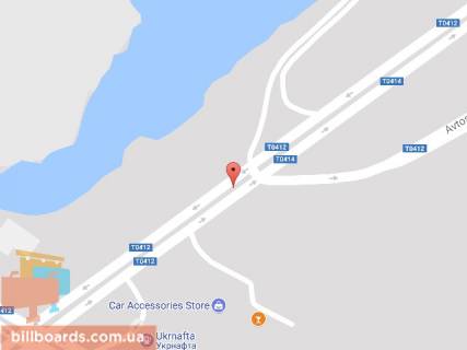 Білборд, Бігборд (Борд)  B у Кам'янське (Дніпродзержинськ), 6х3  Єлизаветівське шосе (р-н в'їзду на мостовий перехід через р. Дніпро) схема