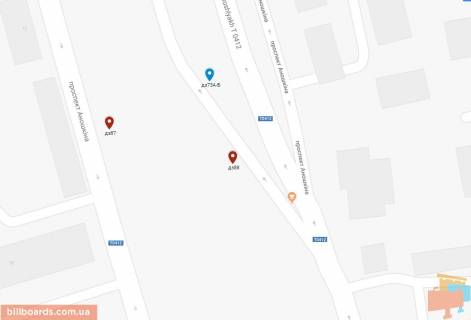 Билборд B в Каменское (Днепродзержинск), 6х3  просп. Аношкіна, навпроти буд. №22, виїзд на новий міст схема