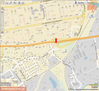 Білборд, Бігборд (Борд)  B у Дрогобичі Стрийська вул. схема