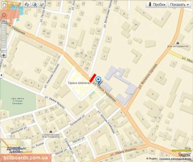 Билборд B в Дрогобыче Чорновола вул. - Українки вул. схема