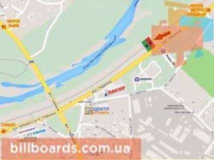 Билборд A в Ивано-Франковске, 3х6  Надрічна, 4а (автосалони) схема