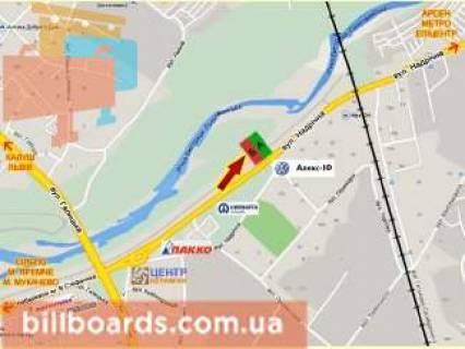 Білборд, Бігборд (Борд)  B у Івано-Франківську Надрічна вул. схема