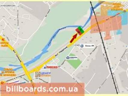 Билборд B в Ивано-Франковске Надрічна вул., біля ж / д схема