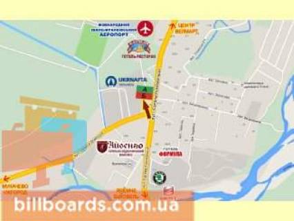 Билборд B в Ивано-Франковске с. Опришівці, Коновальця вул. схема