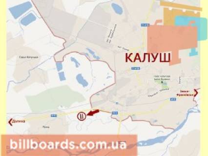 Билборд B в Калуше В'їзд з боку Долини, правий схема
