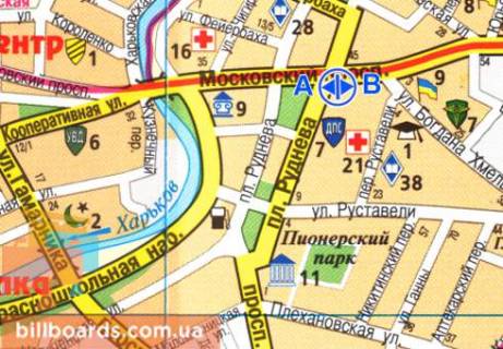 Ситилайт  в Харькове Московский пр., 32, в центр схема