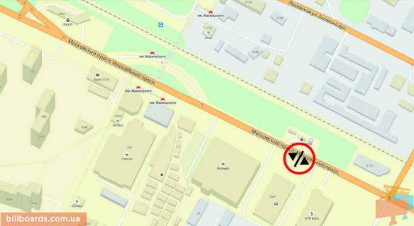 Билборд A в Харькове Московський пр., 264А - Свистуна вул. схема