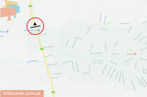 Билборд A в Харькове Траса Харків - Бєлгород, в'їзд схема