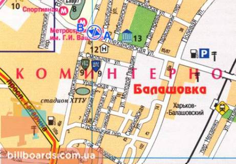 Скроллер A в Харькове, 2.3x3.14  Плехановська вул. - Храмова вул. - 480229 схема