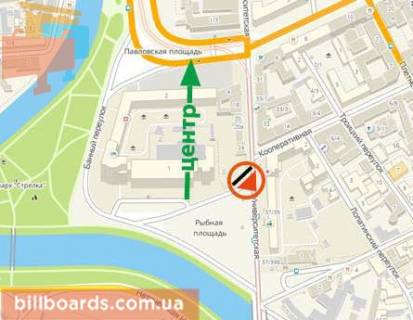 Билборд  в Харькове Университетская ул.,24/1 / Кооперативная ул. схема
