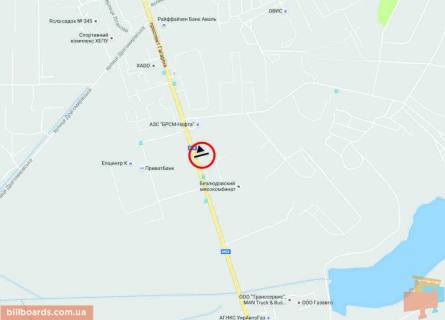 Билборд  в Харькове Гагарина пр., 352 схема