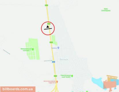 Билборд A в Харькове Траса Харків - Бєлгород, в'їзд схема