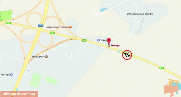 Билборд A в Харькове Окружна, район екопарку схема