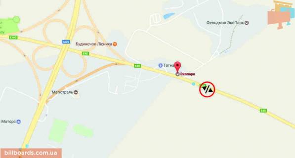 Билборд B в Харькове Окружна, район екопарку схема