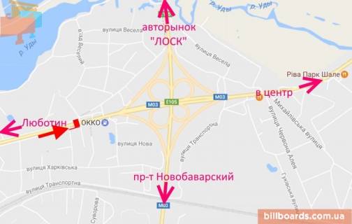 Призма A в Харькове Полтавский шлях, пост ГАИ, №2, в центр - 126724 схема