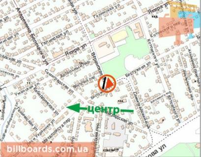 Білборд, Бігборд (Борд)  A у Харкові Веринская вул., 3 / Бестужева вул., В центр схема