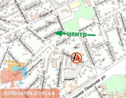 Білборд, Бігборд (Борд)  B у Харкові Семиградская вул., 14, з центру схема
