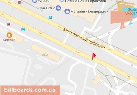 Билборд  в Харькове Московский пр., 138в схема