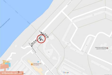 Билборд A в Харькове Барабашова вул., 36-а схема