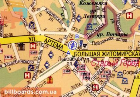 Сiтiлайт  у Києві Сечевых Стрельцов ул. (бывш. Артема ул.), 4 схема