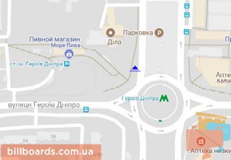 Билборд B в Киеве, 3x6  Оболонський просп., 49 схема