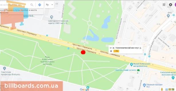 Бэклайт B в Киеве Перемоги пр., 37 схема