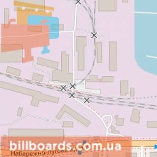 Ситискролл A в Киеве Набережно-Лугова вул., 8 - Оленівська вул., АЗС WOG, з центру схема