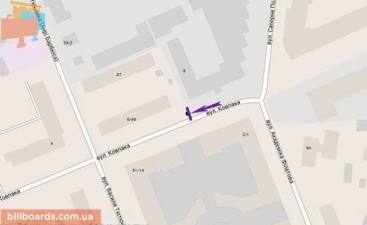 Ситилайт A в Киеве Ковпака вул. - Малевича вул. схема