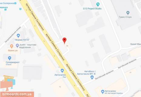 Ситилайт A в Киеве Скляренко вул., 5Б__Розміщується тільки ВІНІЛ схема